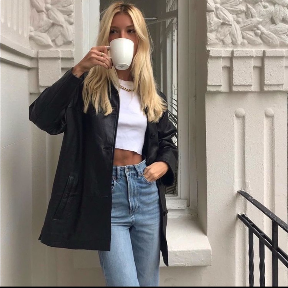 Vintage Highway vegan leather jacket black